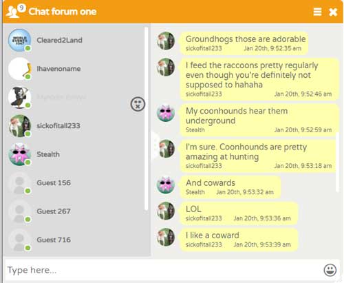 JustChat Interface